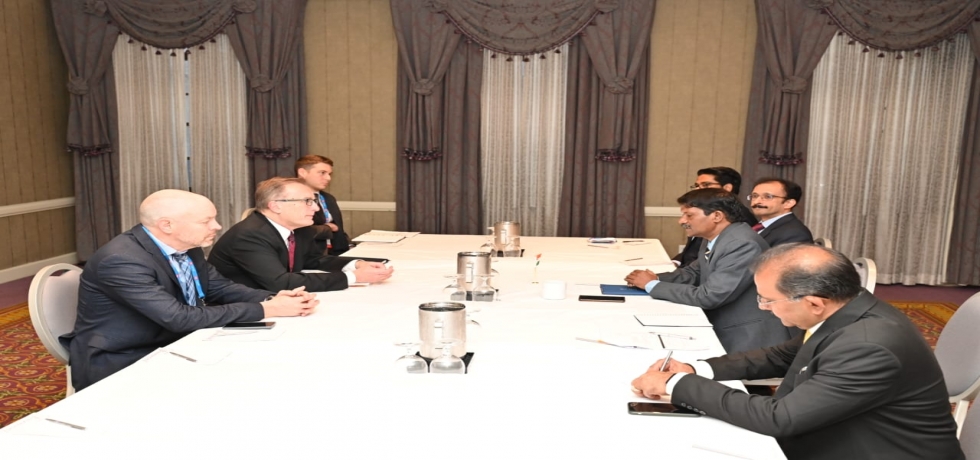 Shri V.L. Kantha Rao, Secretary, Ministry of Mines held a Meeting with Mr. Jim Reiter, the Minister of Energy and Resources, Saskatchewan Province, Canada on the sidelines of PDAC2024. Both sides discussed the areas of cooperation in mining sector.